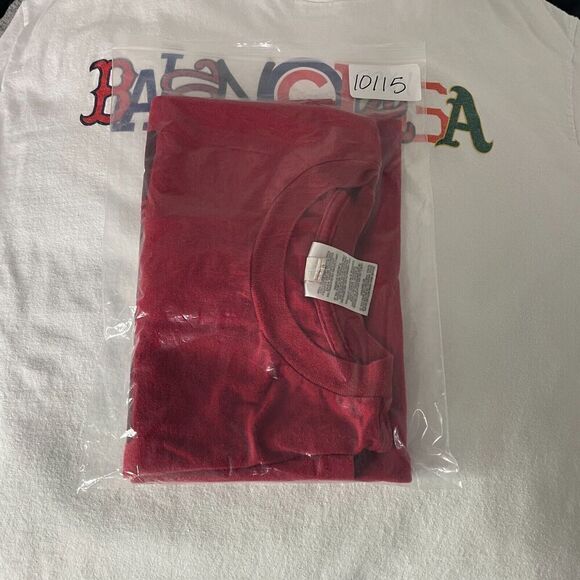 Vintage Adidas Shirt Mens Large Red 90s Spell Out Sports Y2K Basic - Picture 10 of 10